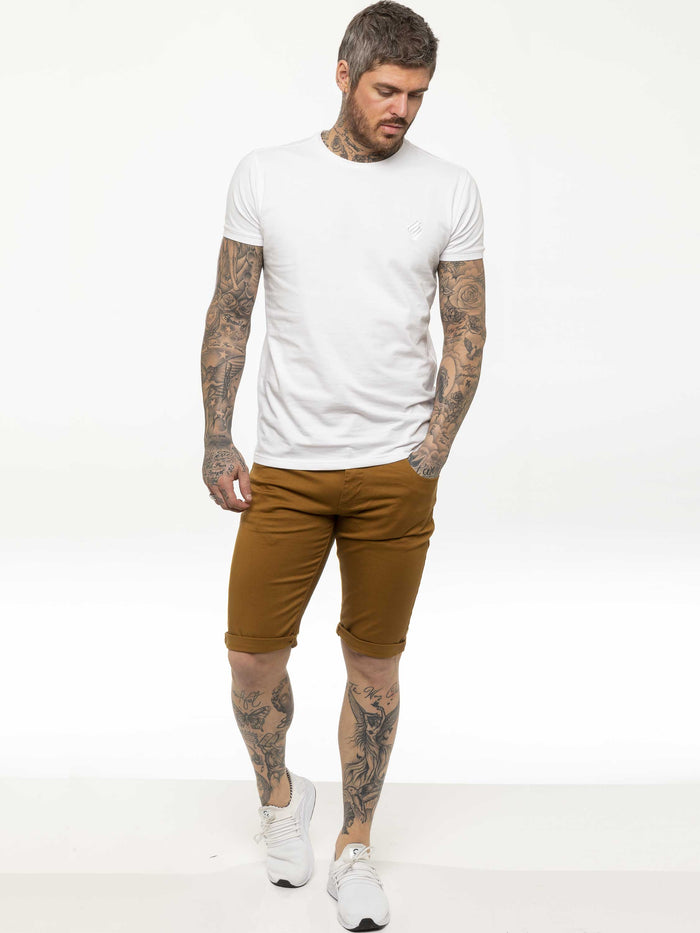 Enzo Jeans Blake Stretch Chino Shorts - Tan