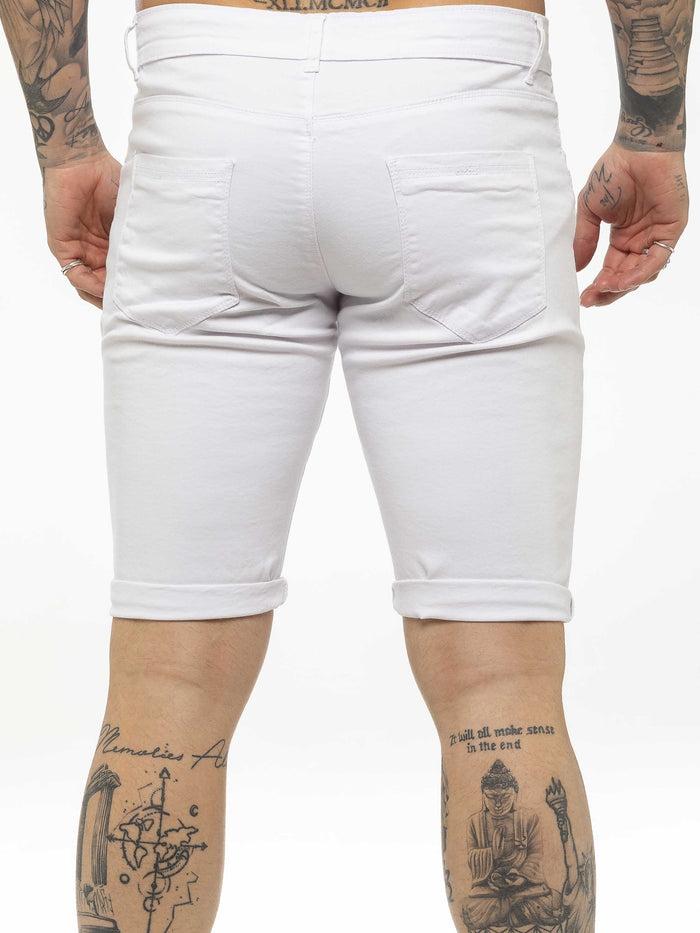 Enzo Jeans Blake Stretch Chino Shorts - White