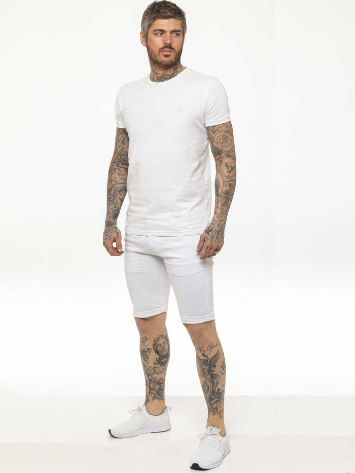 enzo jeans Blake Stretch Chino Shorts - White