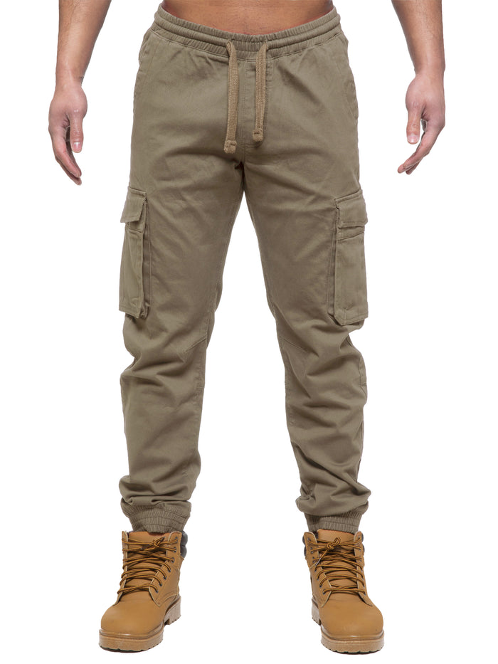 Enzo Jeans Brayden Cuffed Cargo Pants - Beige