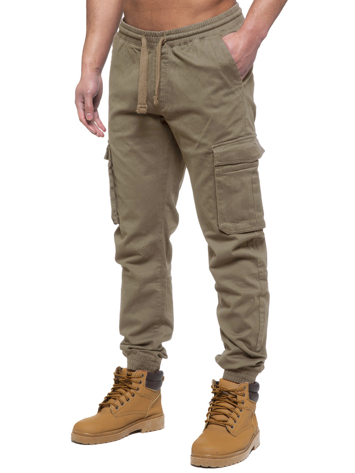 enzo jeans Brayden Cuffed Cargo Pants - Beige