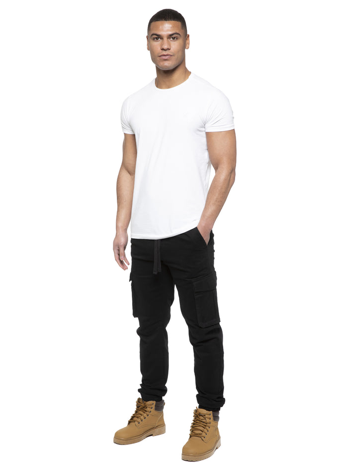 Enzo Jeans Brayden Cuffed Cargo Pants - Black