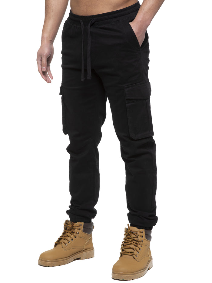 enzo jeans Brayden Cuffed Cargo Pants - Black