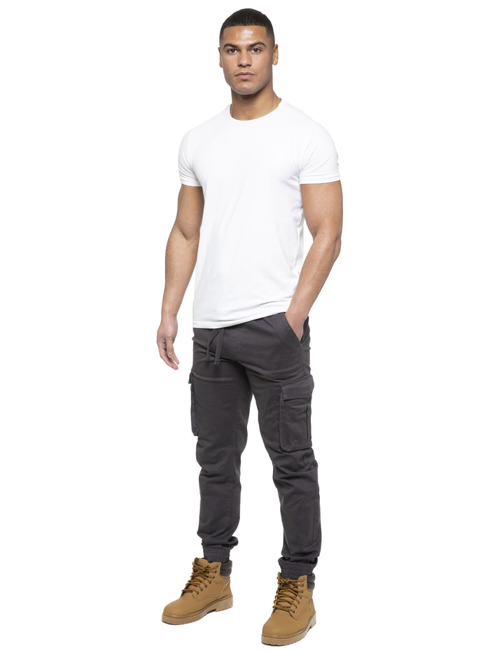 Enzo Jeans Brayden Cuffed Cargo Pants - Grey