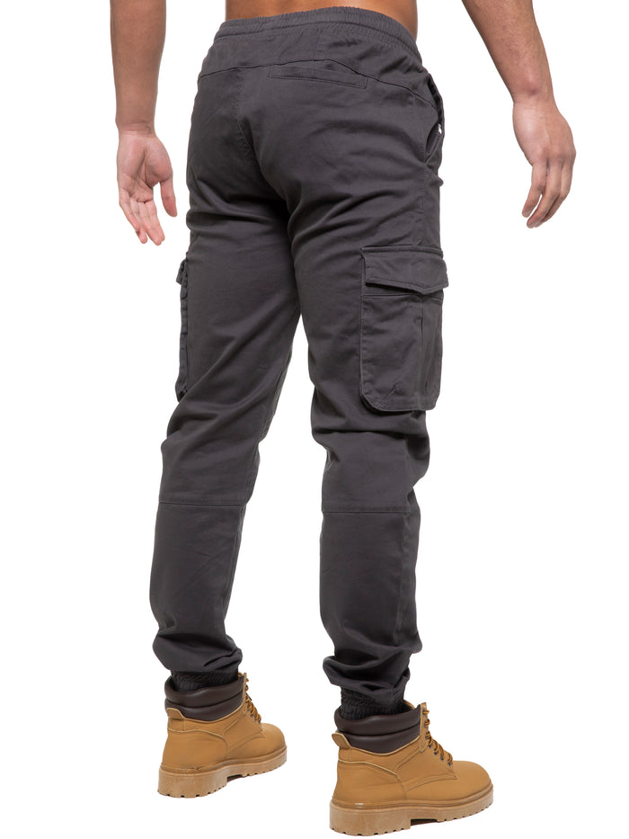 Enzo Jeans Brayden Cuffed Cargo Pants - Grey