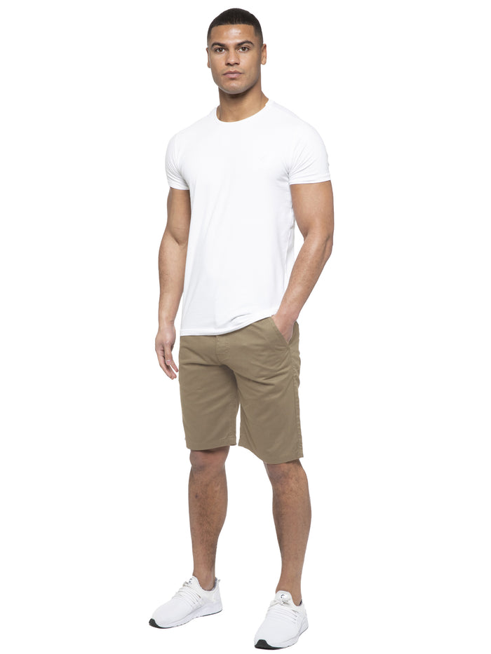 Enzo Jeans Brooks Cotton Chino Shorts - Beige