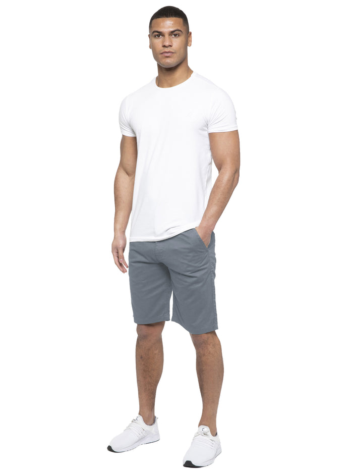 Enzo Jeans Brooks Cotton Chino Shorts - Light Grey