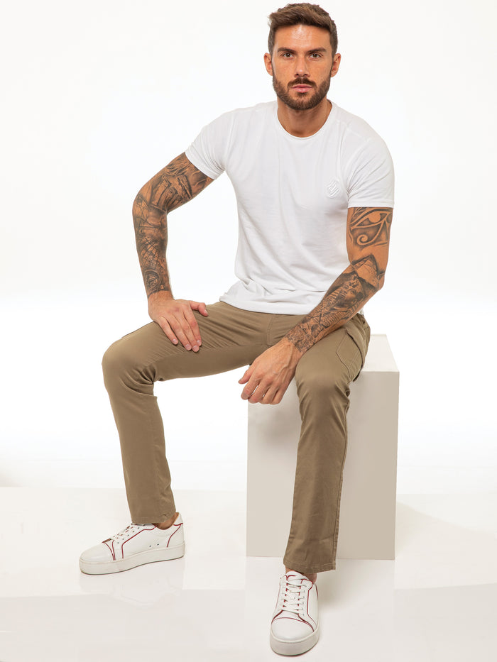 Enzo Jeans Bryce Stretch Cargo Pants - Beige