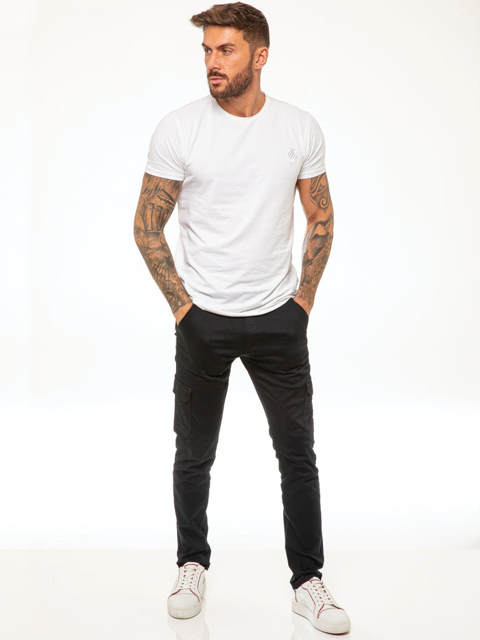 Enzo Jeans Bryce Stretch Cargo Pants - Black