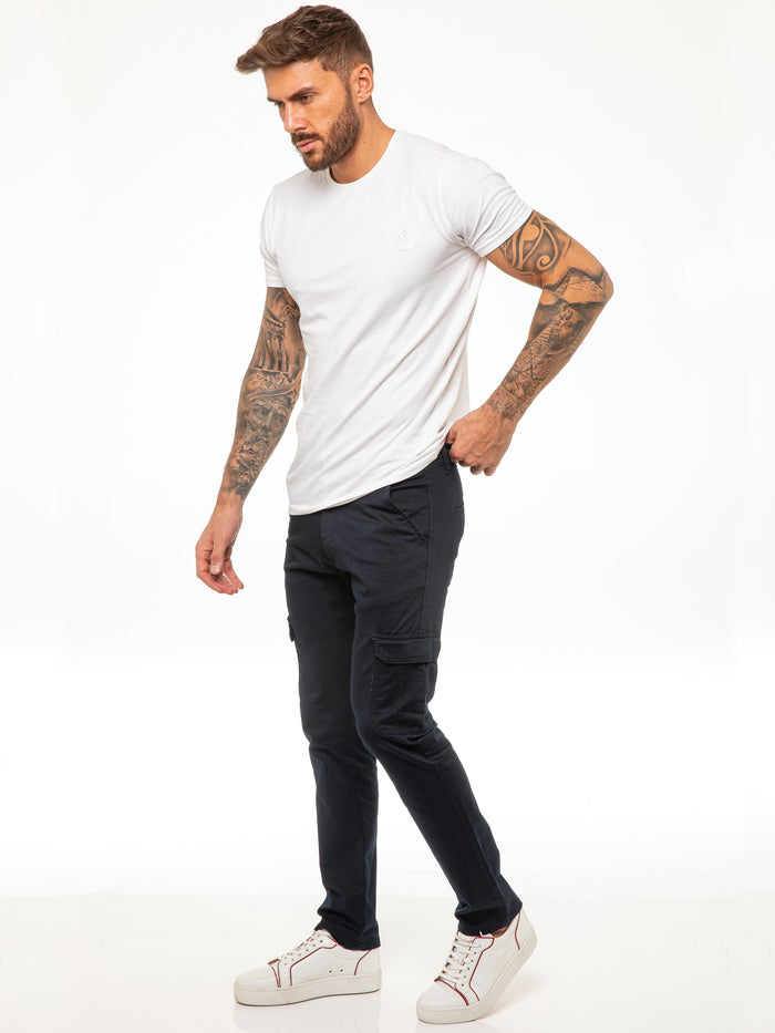 Enzo Jeans Bryce Stretch Cargo Pants - Blue