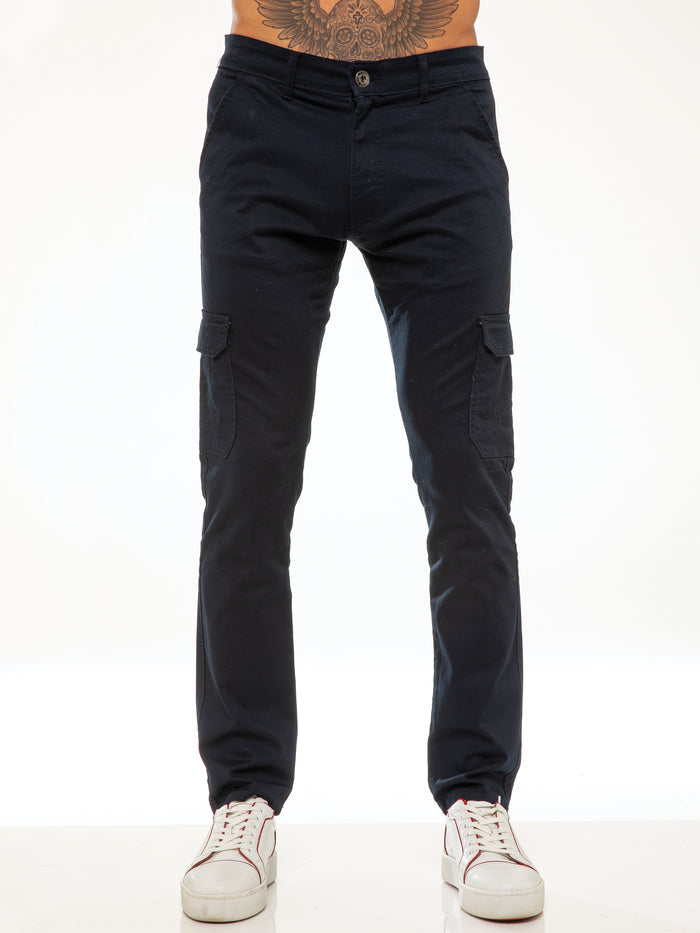 Enzo Jeans Bryce Stretch Cargo Pants - Blue