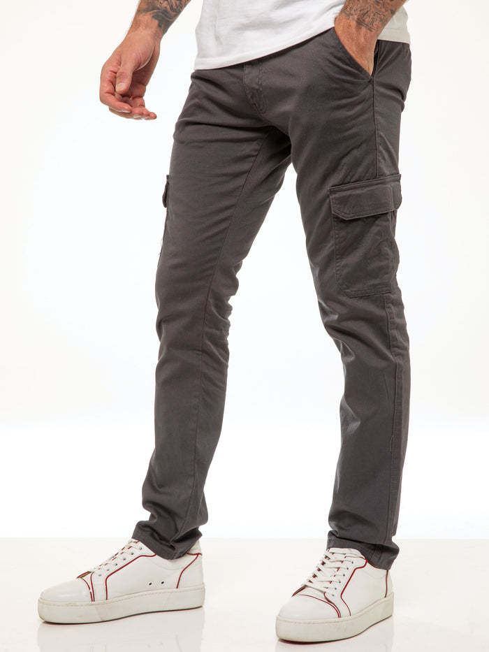Enzo Jeans Bryce Stretch Cargo Pants - Grey