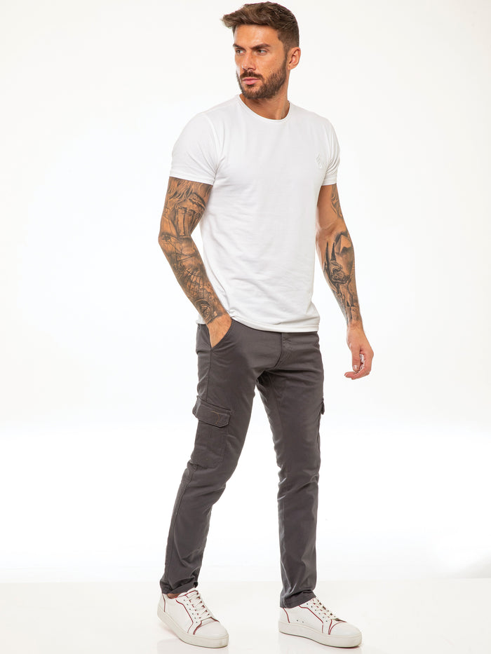 Enzo Jeans Bryce Stretch Cargo Pants - Grey