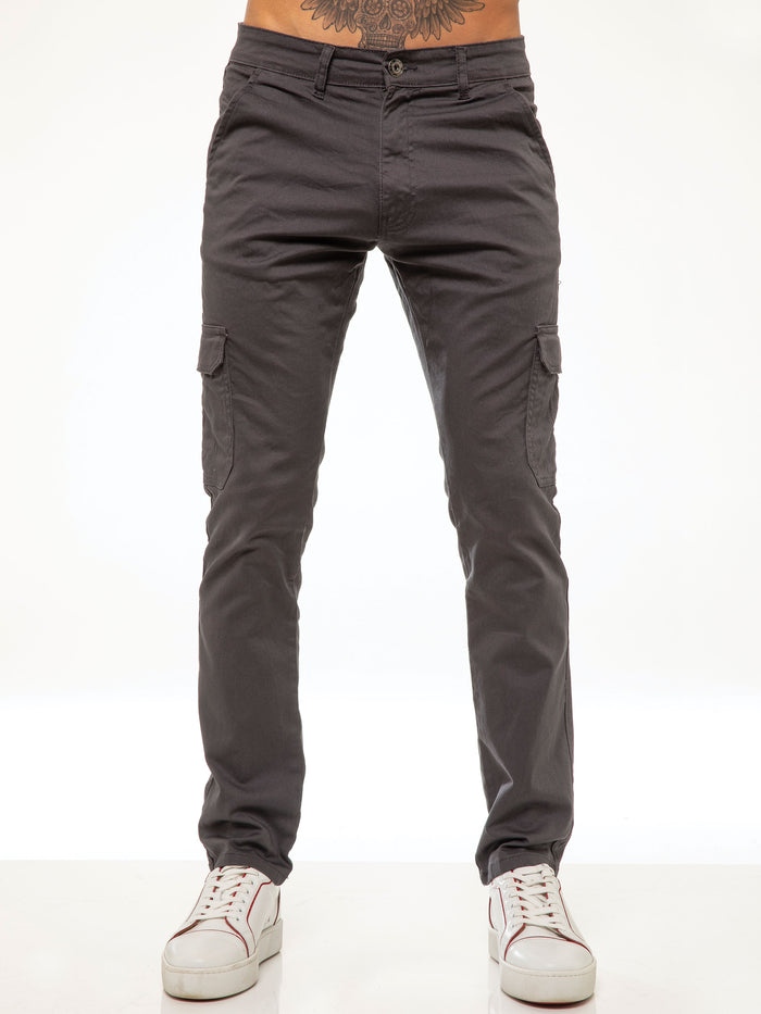 Enzo Jeans Bryce Stretch Cargo Pants - Grey