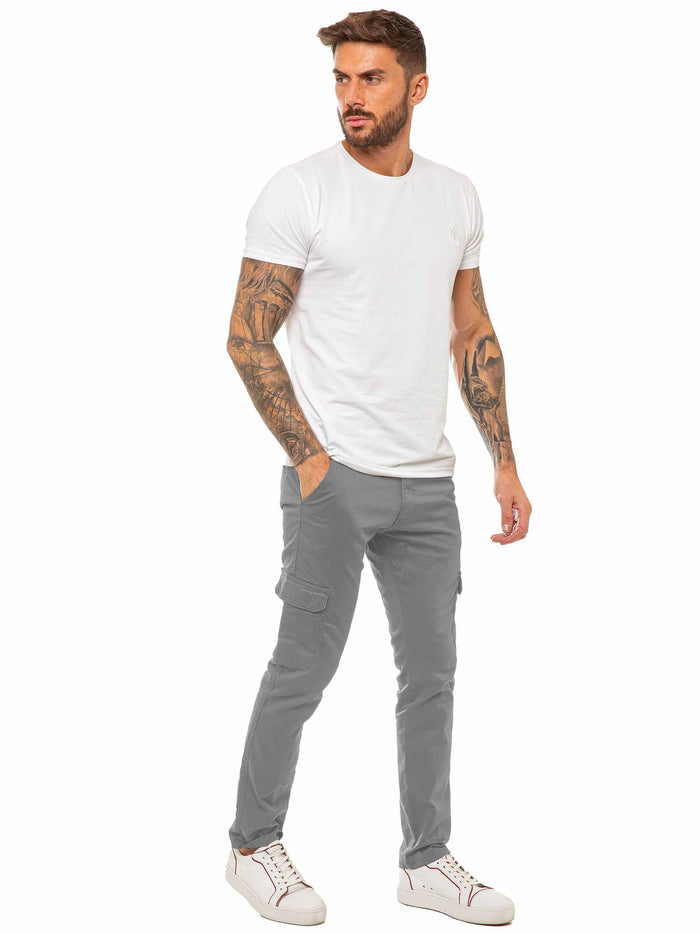 enzo jeans Bryce Stretch Cargo Pants - Light Grey