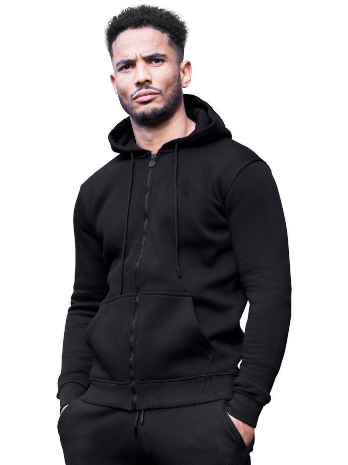 enzo jeans Carter Zip Up Hoodie - Black