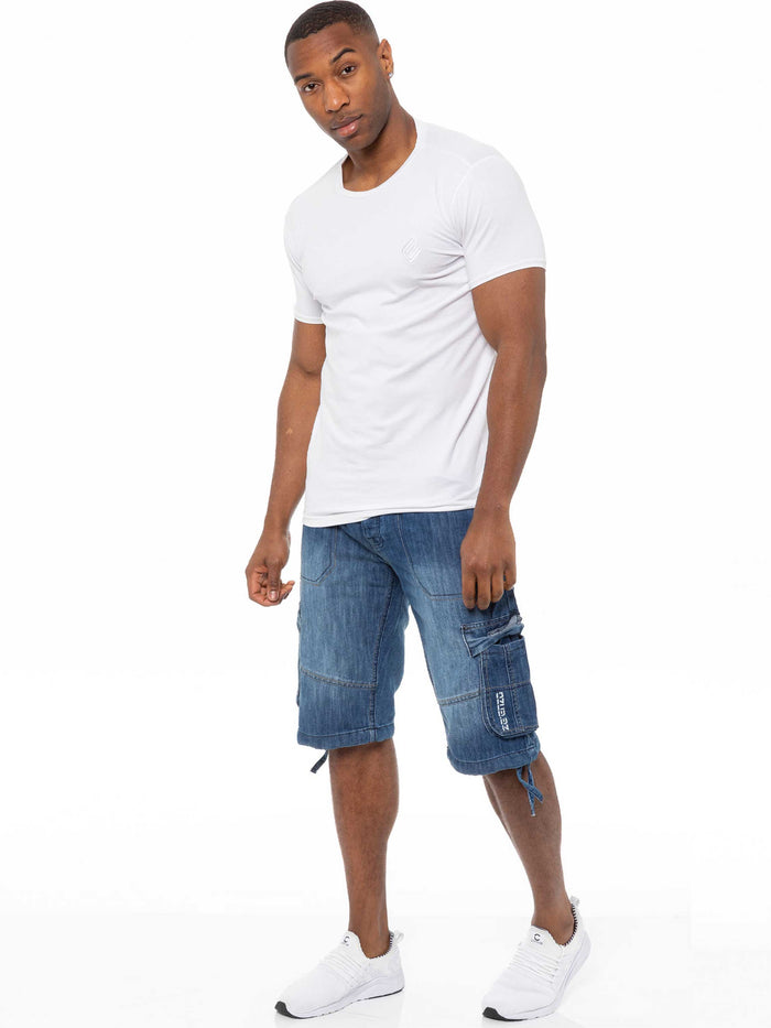 enzo jeans Conrad Denim Cargo Shorts - Blue