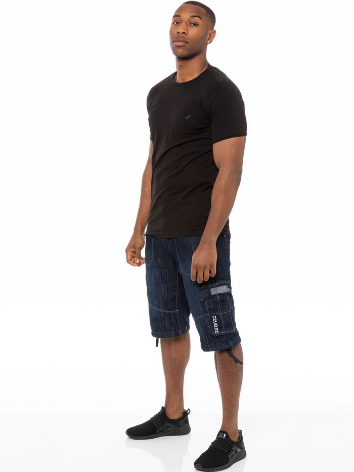 enzo jeans Conrad Denim Cargo Shorts - Dark Blue