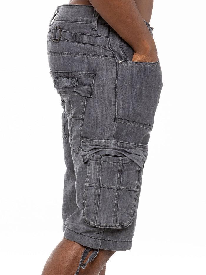 Enzo Jeans Conrad Denim Cargo Shorts - Grey