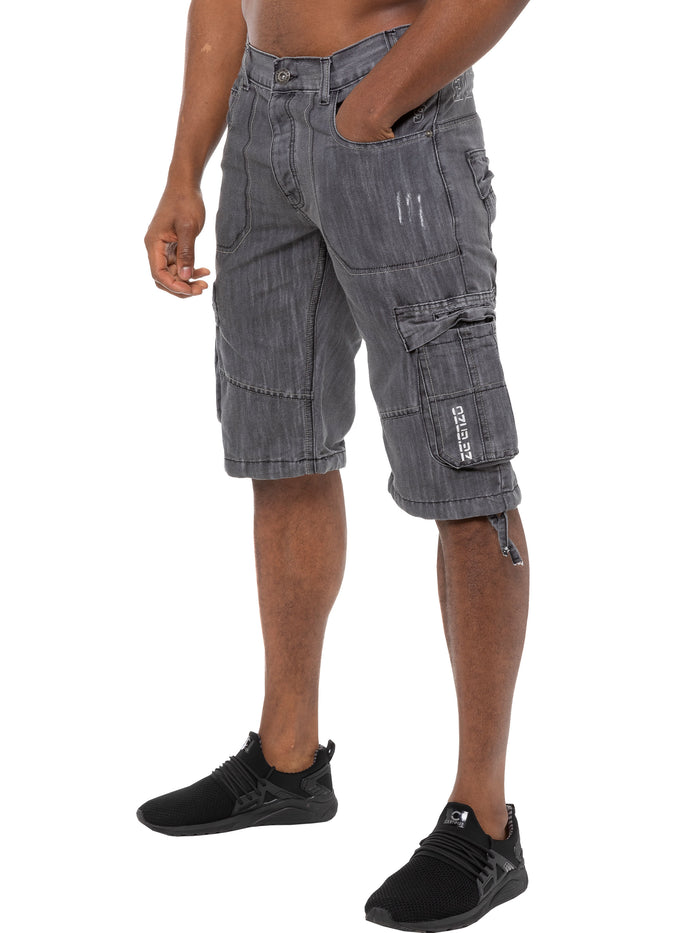 enzo jeans Conrad Denim Cargo Shorts - Grey