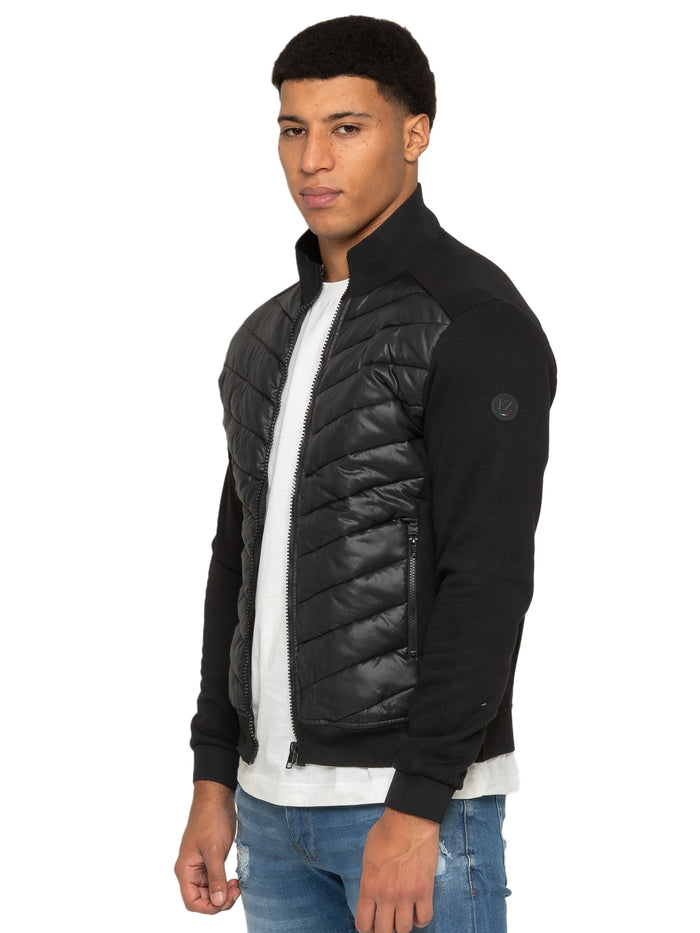 enzo jeans Dante Hybrid Puffer Coat Jacket - Black