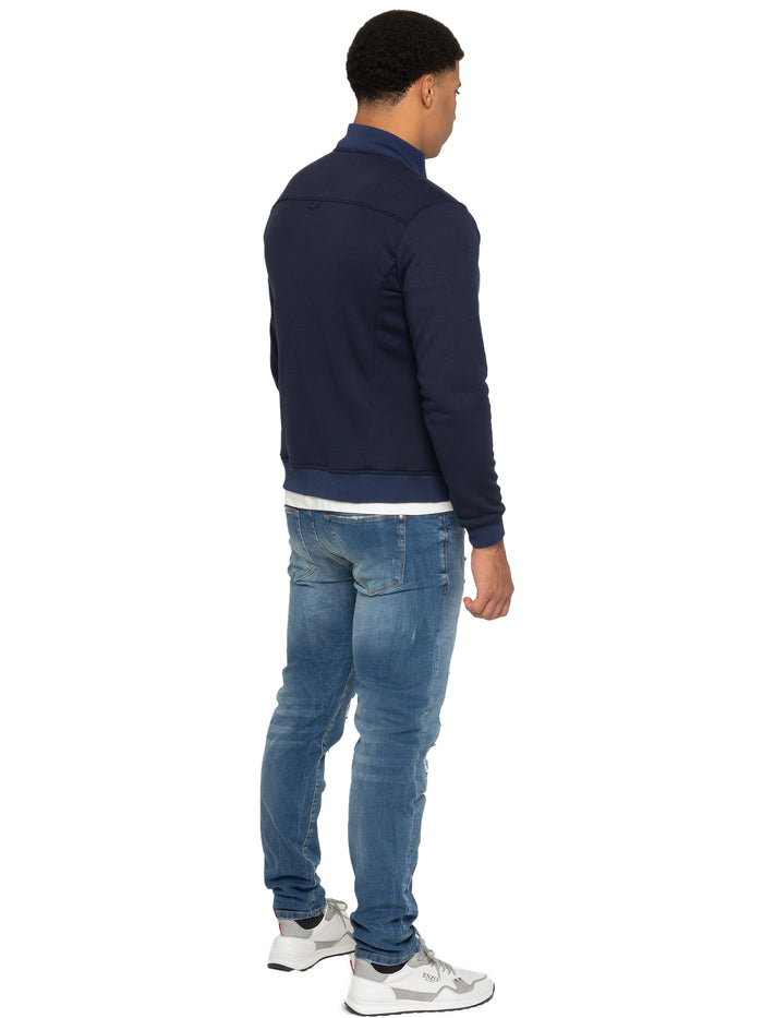 Enzo Jeans Dante Hybrid Puffer Coat Jacket - Navy