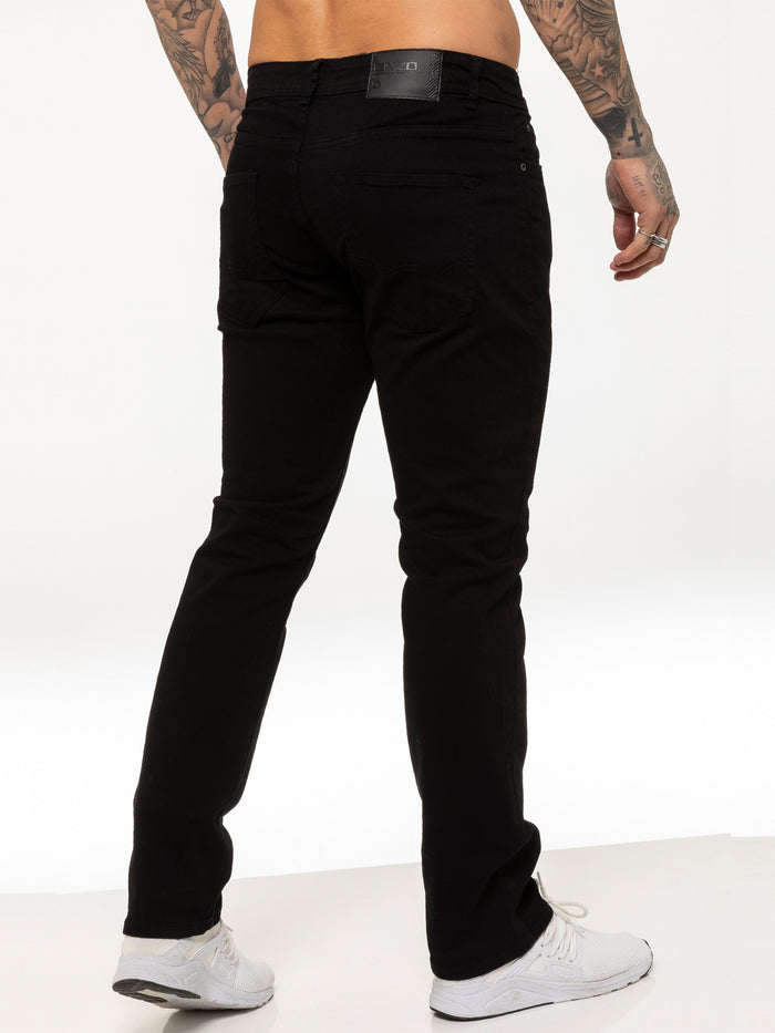 Enzo Jeans Davido Relaxed Stretch Jeans - Black