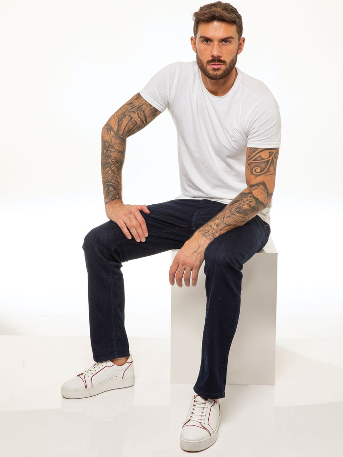 Enzo Jeans Davido Relaxed Stretch Jeans - Blue