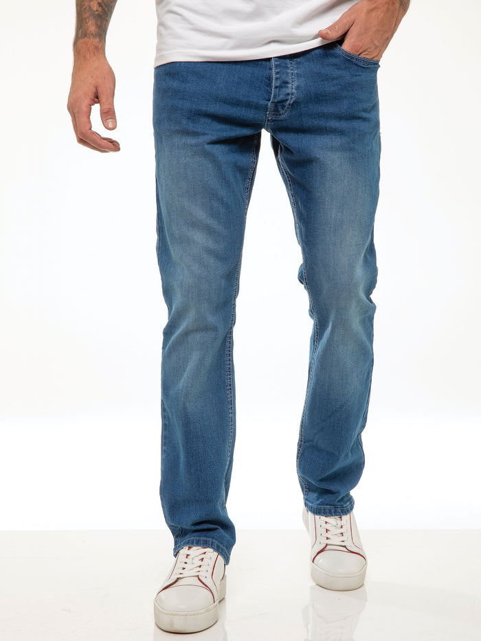 Enzo Jeans Davido Relaxed Stretch Jeans - Light Blue