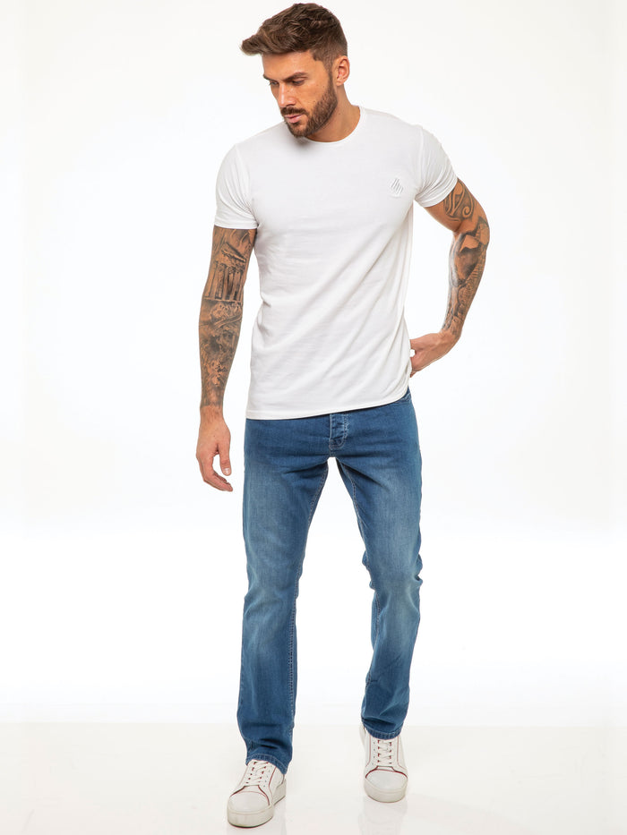 enzo jeans Davido Relaxed Stretch Jeans - Light Blue