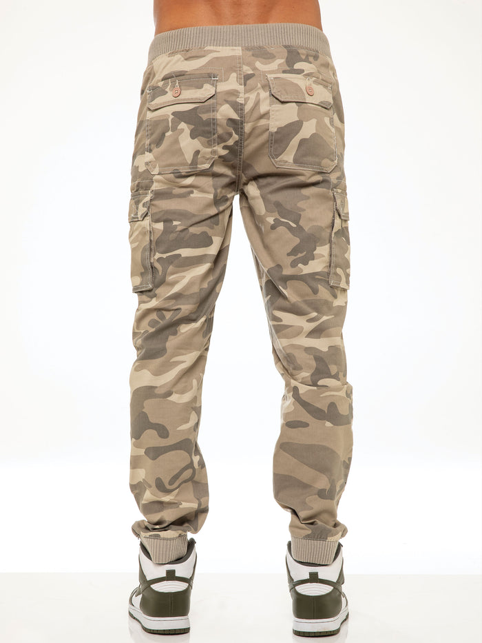 Enzo Jeans Drake Cargo Pants - Beige Camo