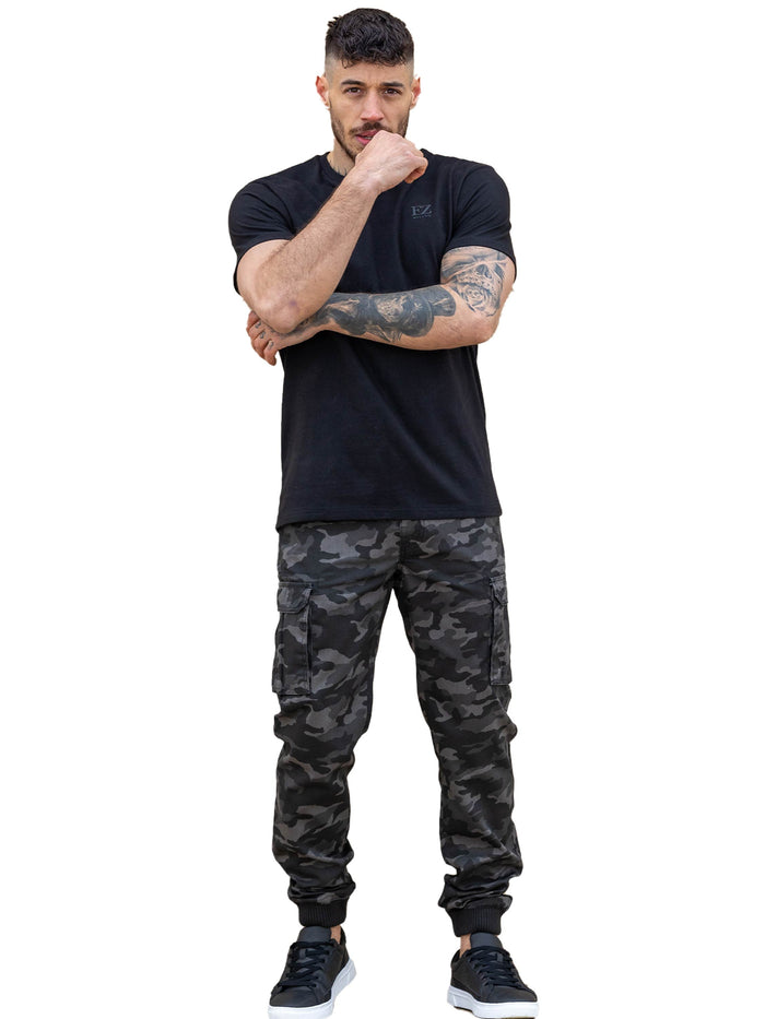 Enzo Jeans Drake Cargo Pants - Dark Grey Camo