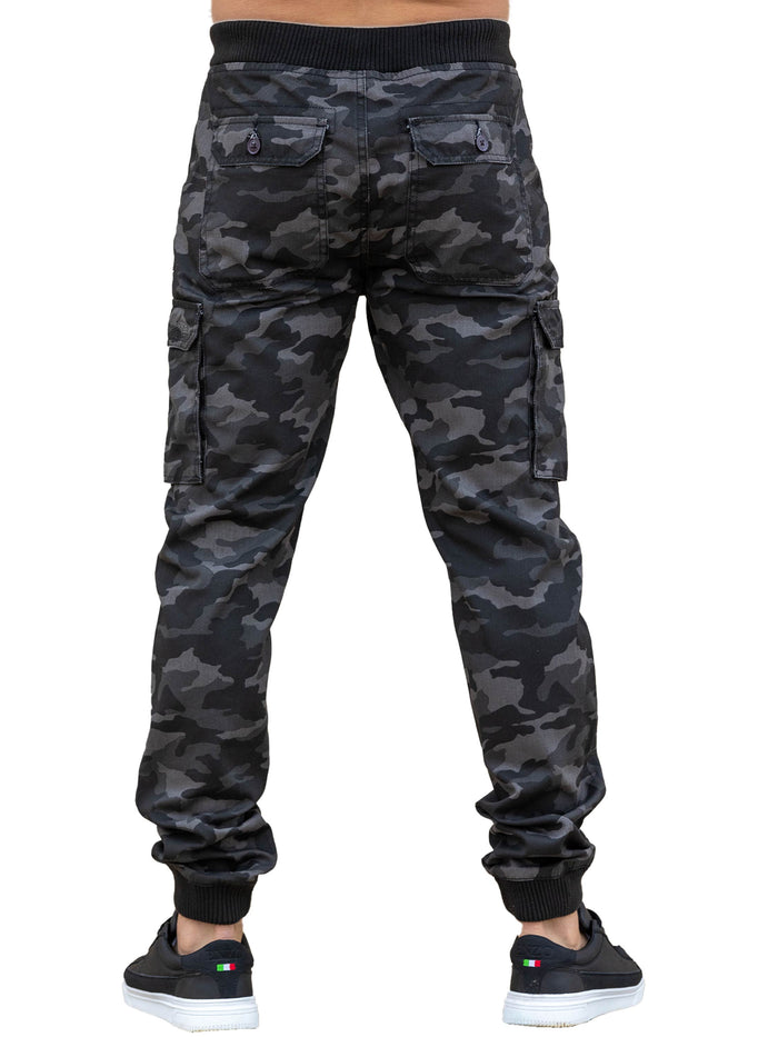 Enzo Jeans Drake Cargo Pants - Dark Grey Camo
