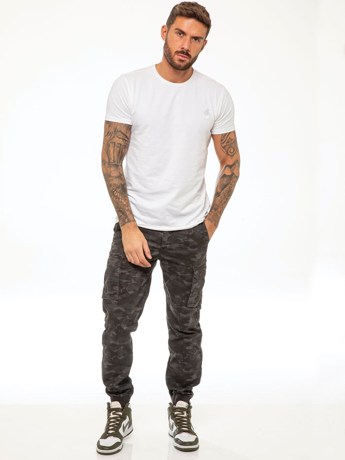 Enzo Jeans Drake Cargo Pants - Dark Khaki Camo