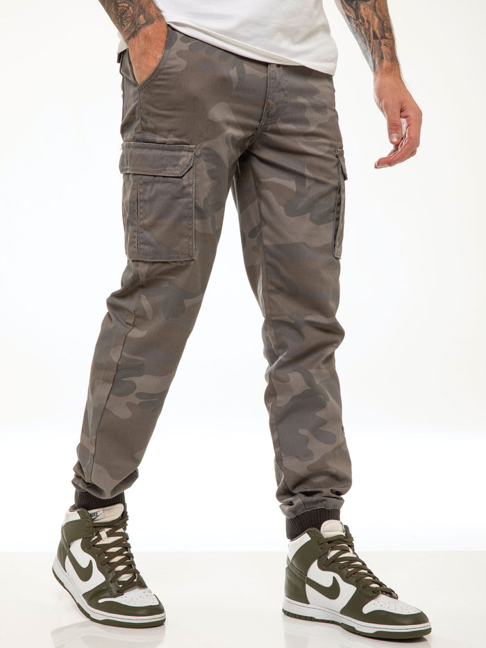 Enzo Jeans Drake Cargo Pants - Grey Camo