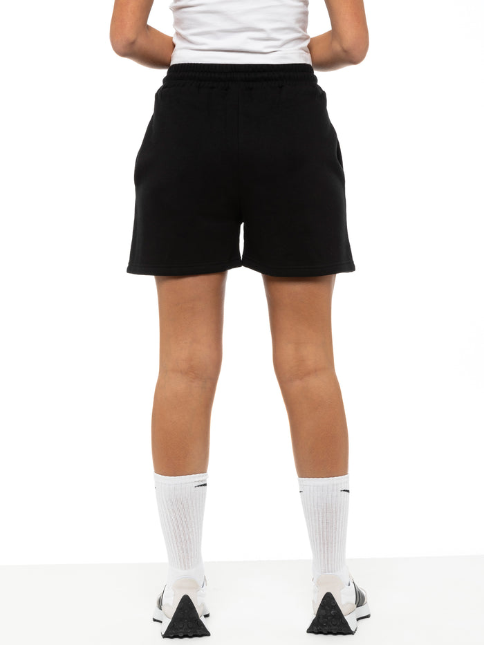 Enzo Jeans Drawstring Fleece Sweat Shorts - Black