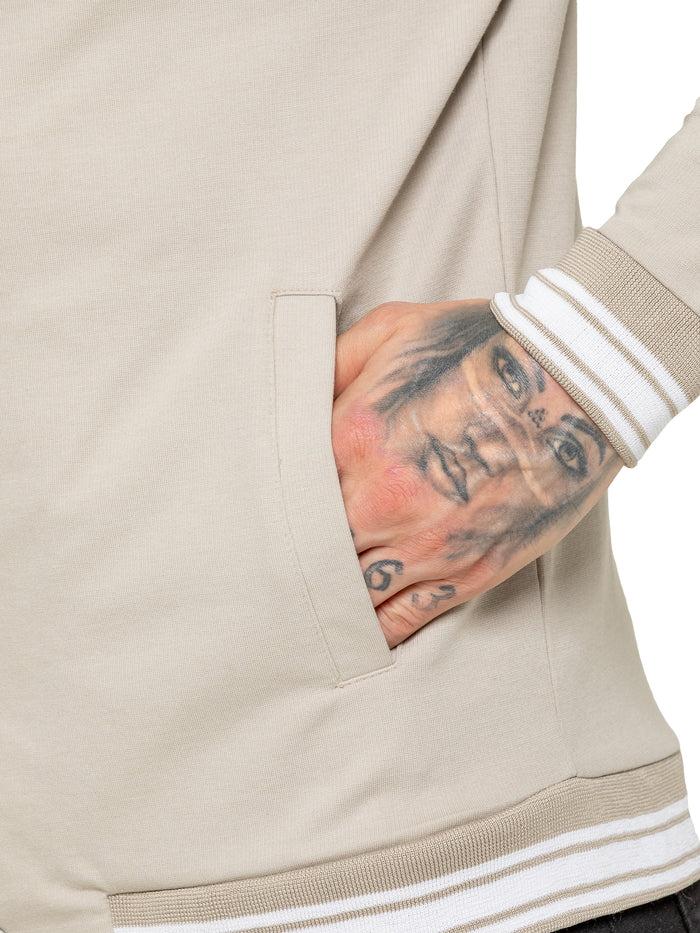 Enzo Jeans Elio Mens Varsity Jacket - Beige