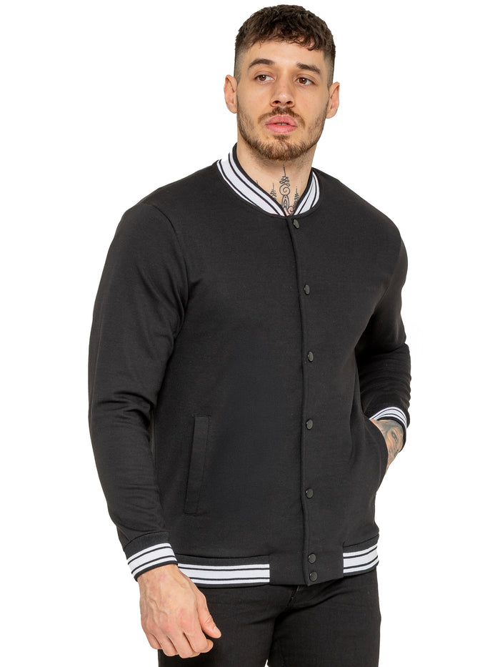 Enzo Jeans Elio Mens Varsity Jacket - Black