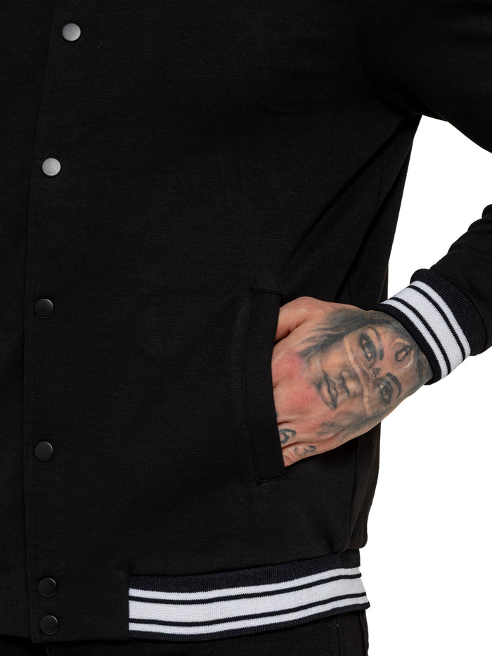 Enzo Jeans Elio Mens Varsity Jacket - Black