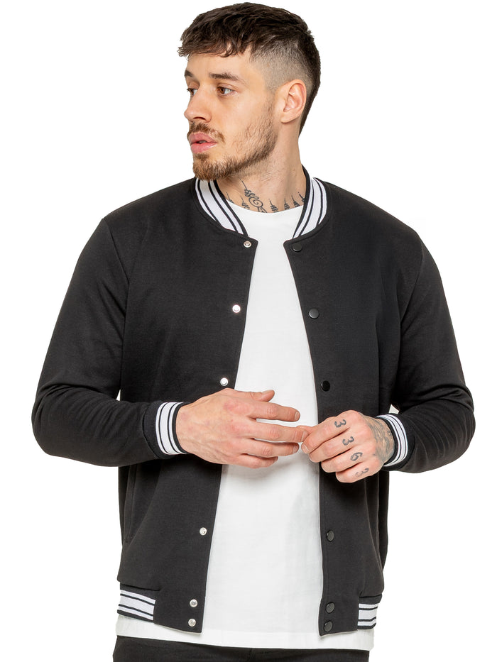 enzo jeans Elio Mens Varsity Jacket - Black