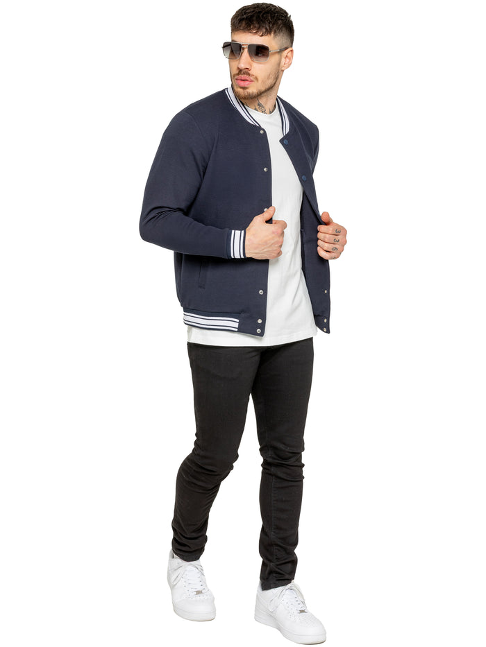 Enzo Jeans Elio Mens Varsity Jacket - Navy