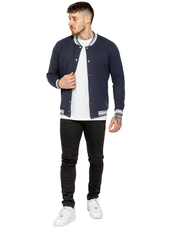 Enzo Jeans Elio Mens Varsity Jacket - Navy