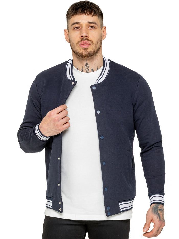 enzo jeans Elio Mens Varsity Jacket - Navy