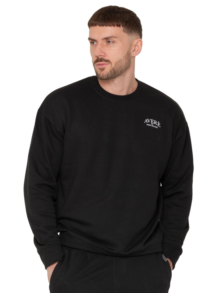 enzo jeans Eliseo Essential Crew Sweatshirt - Black
