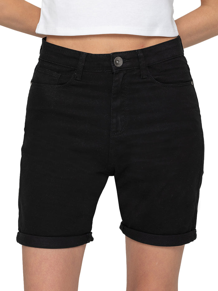 Enzo Jeans Ellie Cotton Blend Chino Shorts - Black
