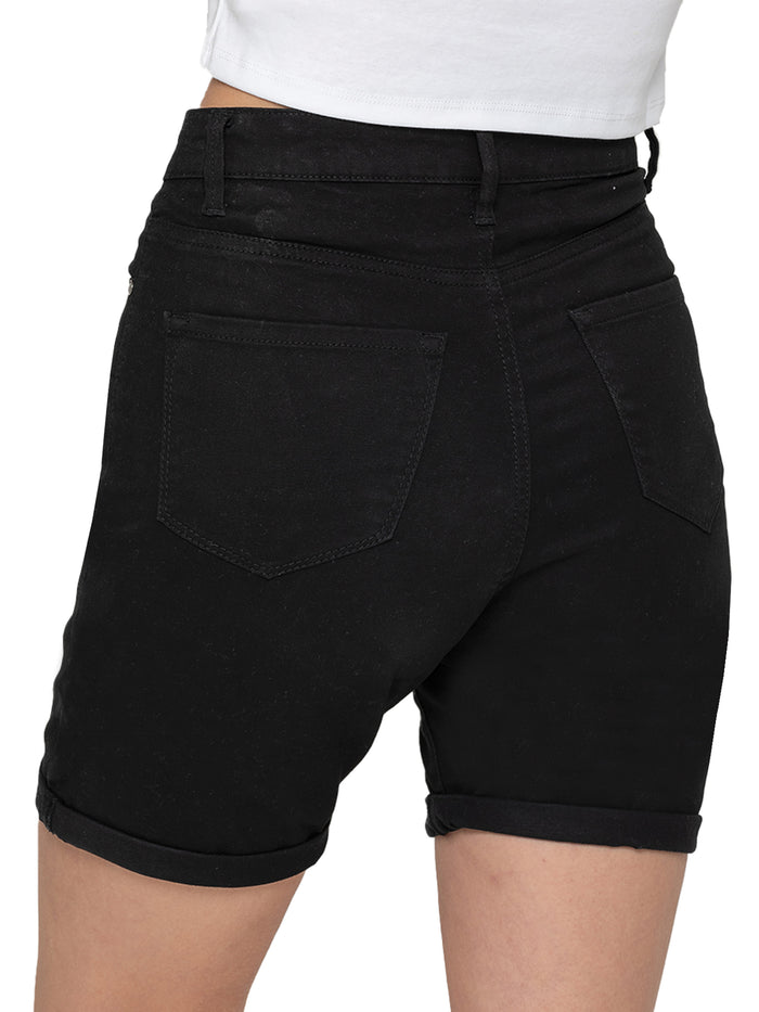 Enzo Jeans Ellie Cotton Blend Chino Shorts - Black