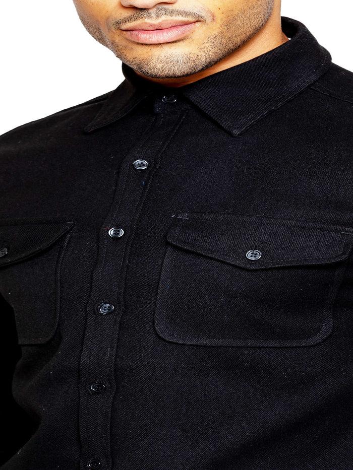 Enzo Jeans Emiliano Textured Overshirt - Black