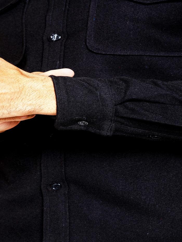 Enzo Jeans Emiliano Textured Overshirt - Black