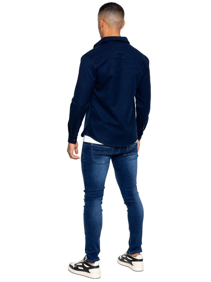 Enzo Jeans Emiliano Textured Overshirt - Navy
