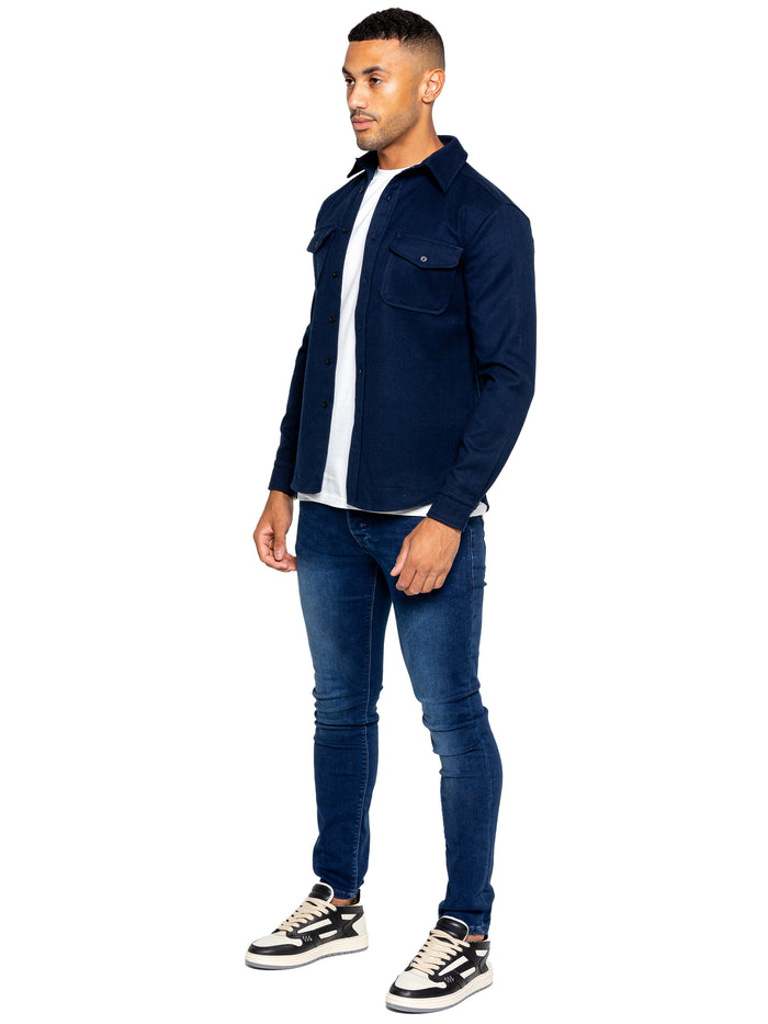 Enzo Jeans Emiliano Textured Overshirt - Navy